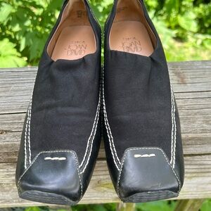 Circa Joan and David Driving Shoes Leather And Fabric Rubber Soul Size 8 As Is